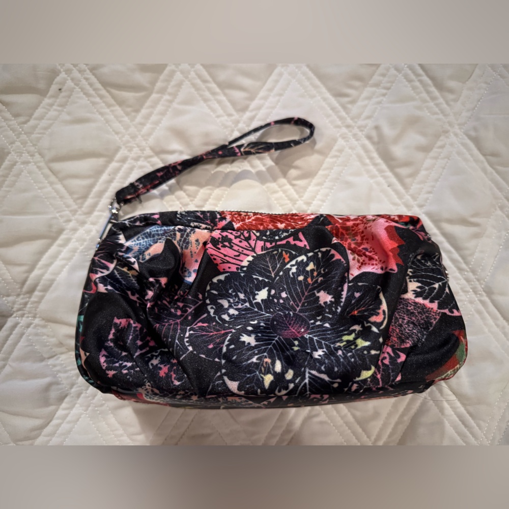 Floral Black Clutch Bag